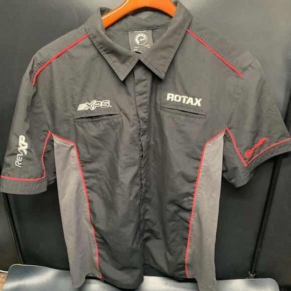 Vintage Ski-Doo Shirt Mens XL Black Gray Y2K Racing Team Work Shop Snap Up. G2 - Picture 1 of 10